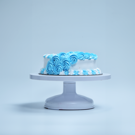 Blue Rose Rosette Cake